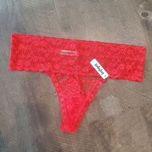 NWT Bootaybag Ooh La La Red Lace Thong Size X-Large
